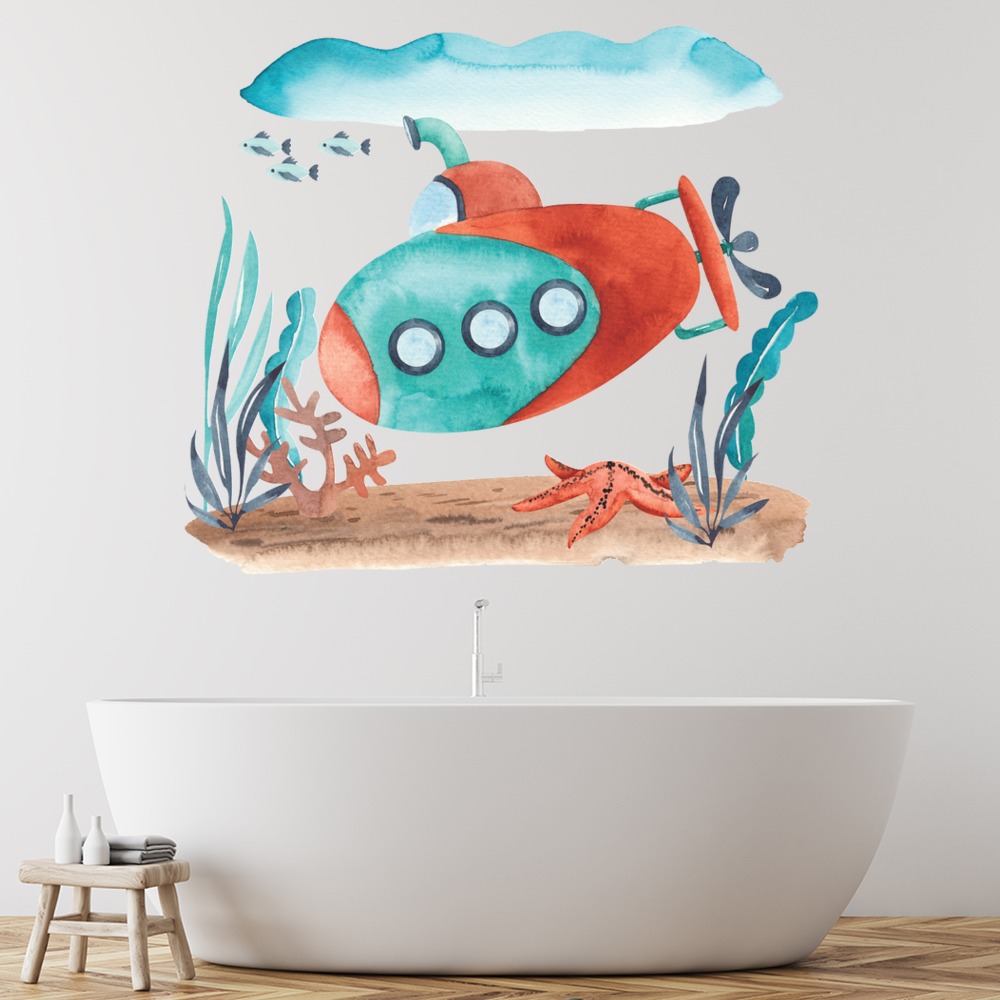 Submarine Nursery Bathroom Wall Sticker