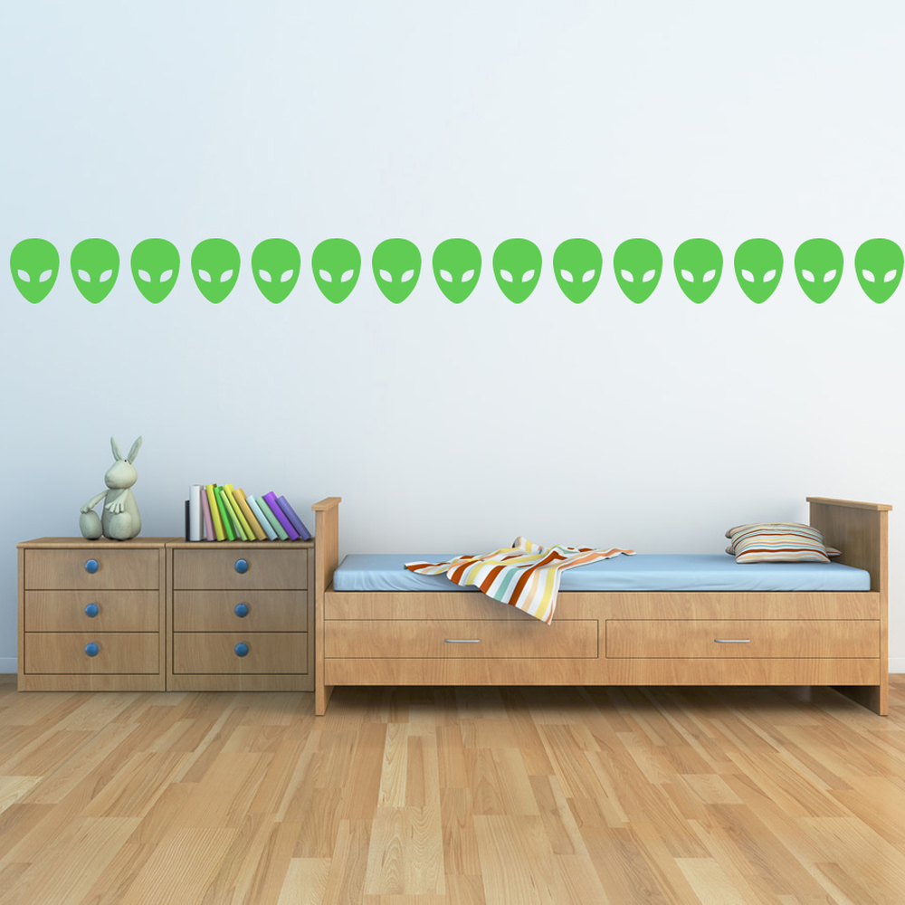 Alien Head Space Wall Sticker Pack
