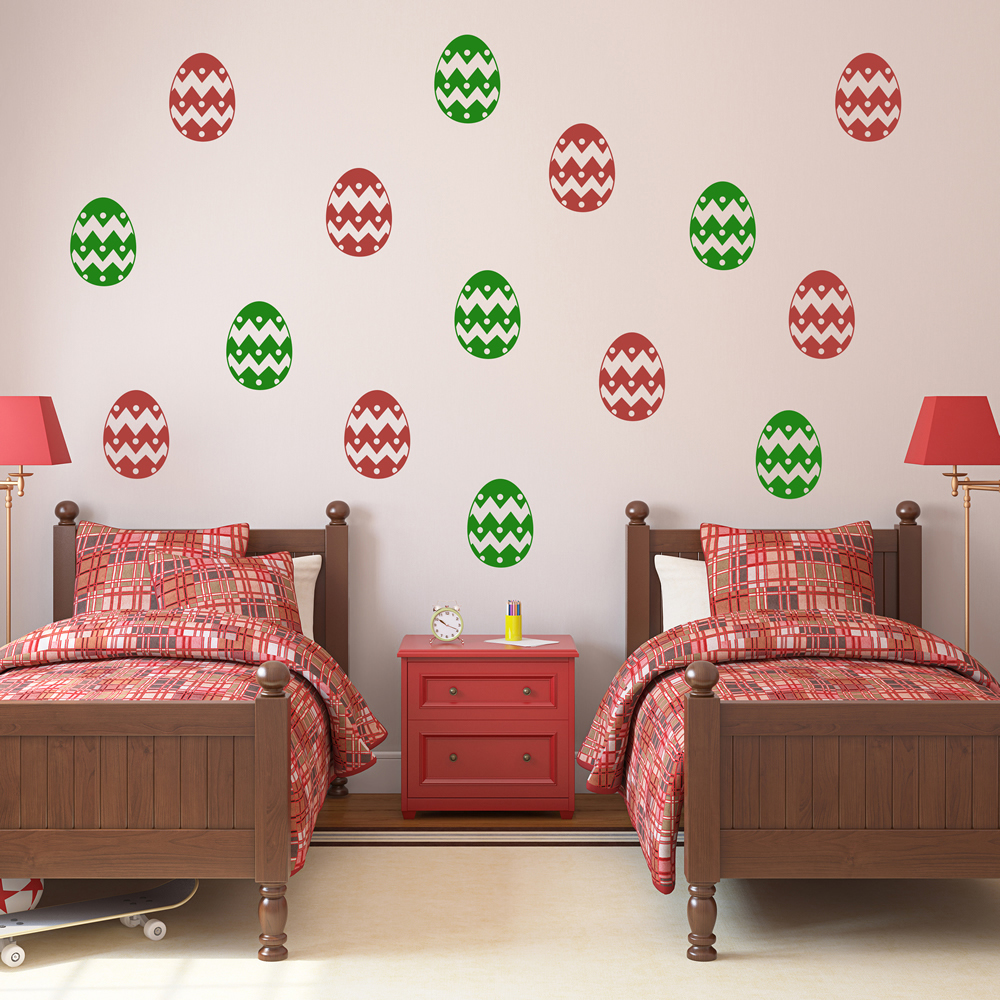 Zig Zag Easter Egg Wall Sticker Pack