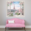Summer In Paris 3D Window Wall Sticker