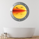 Sunset Lake Porthole Wall Sticker