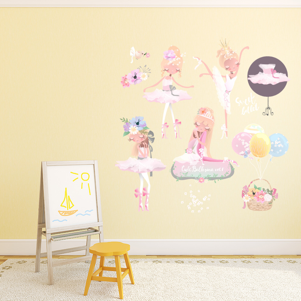 Sweet Ballet Dancer Wall Sticker Set