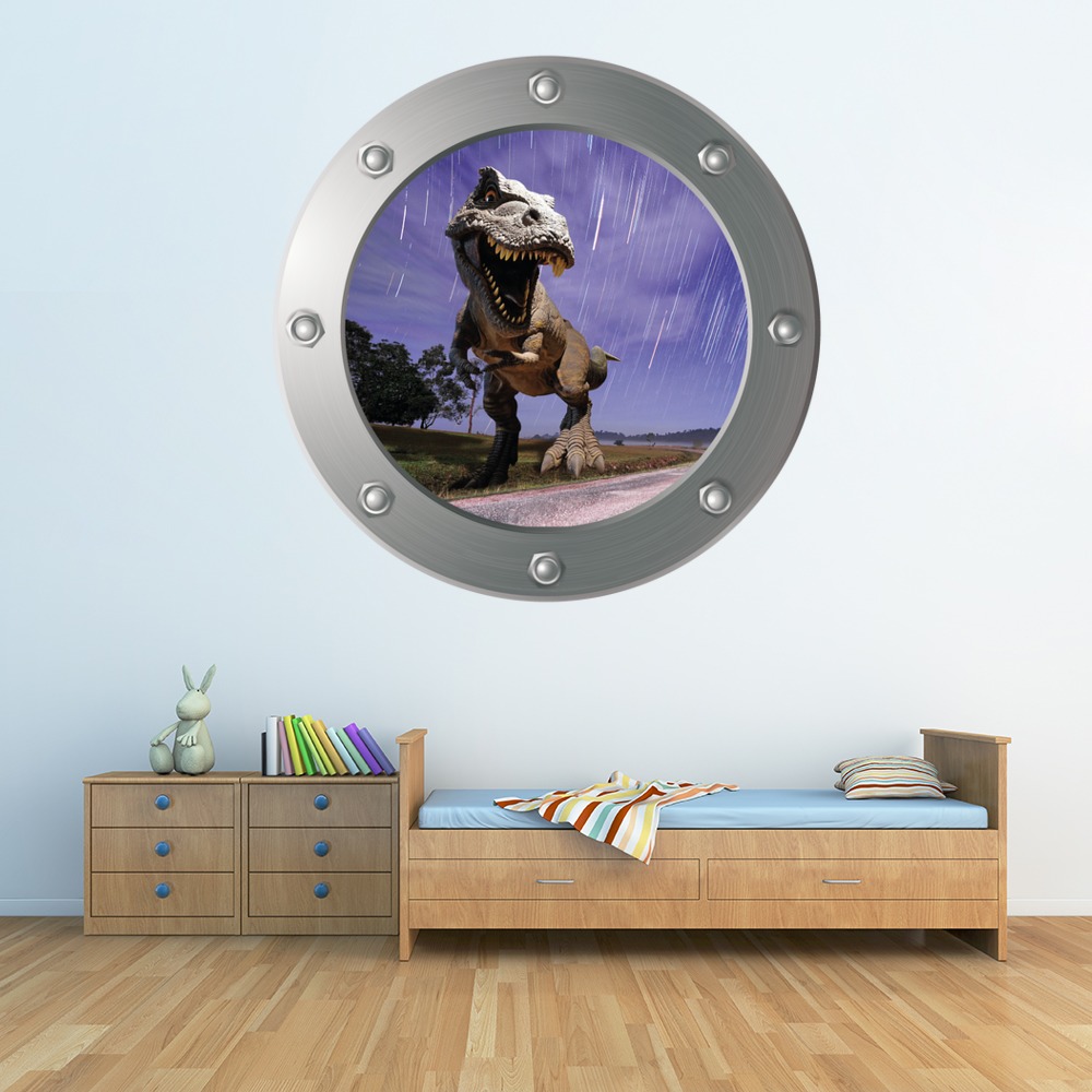 T-Rex Dino Jurassic Porthole Wall Sticker