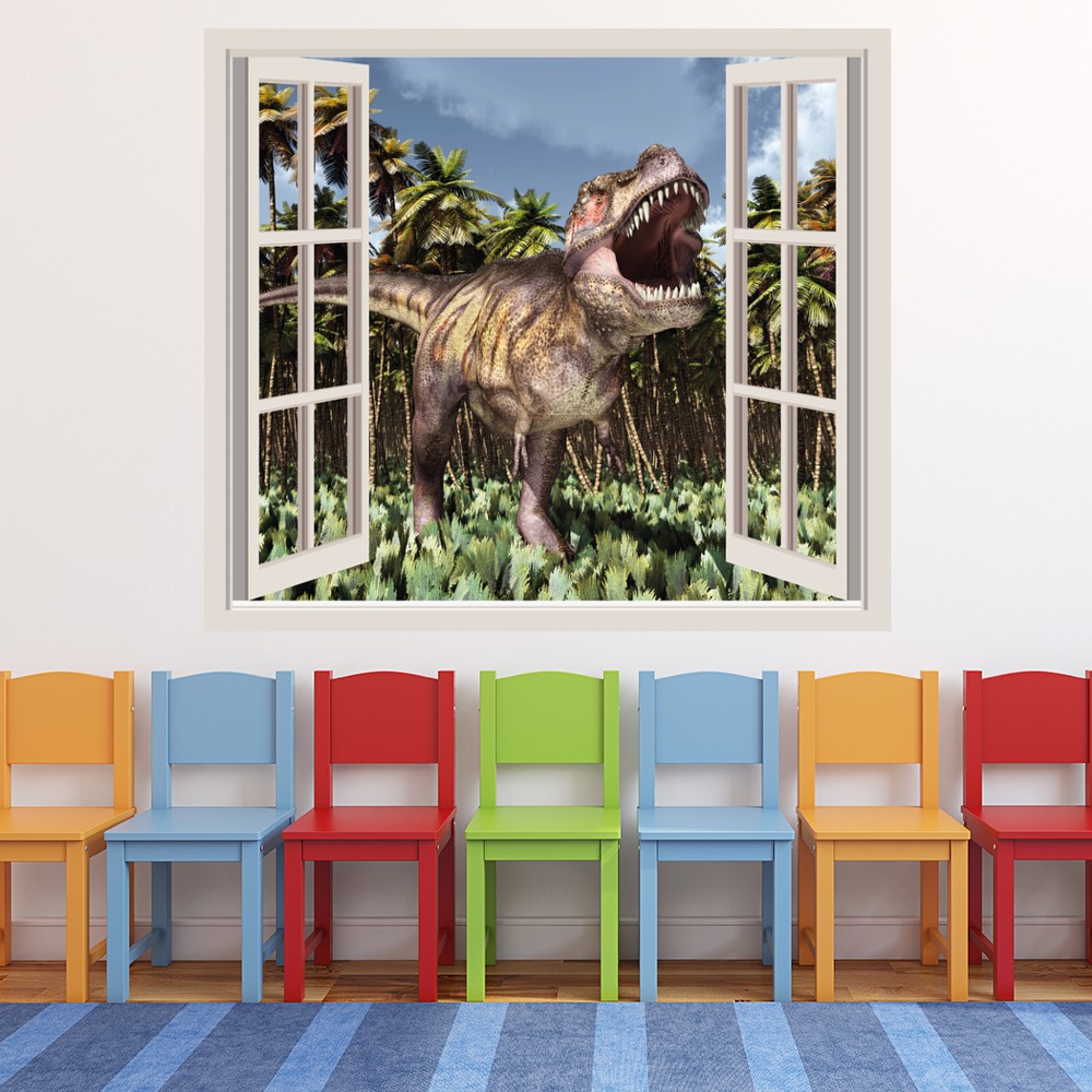 T-Rex Roar Dino 3D Window Wall Sticker