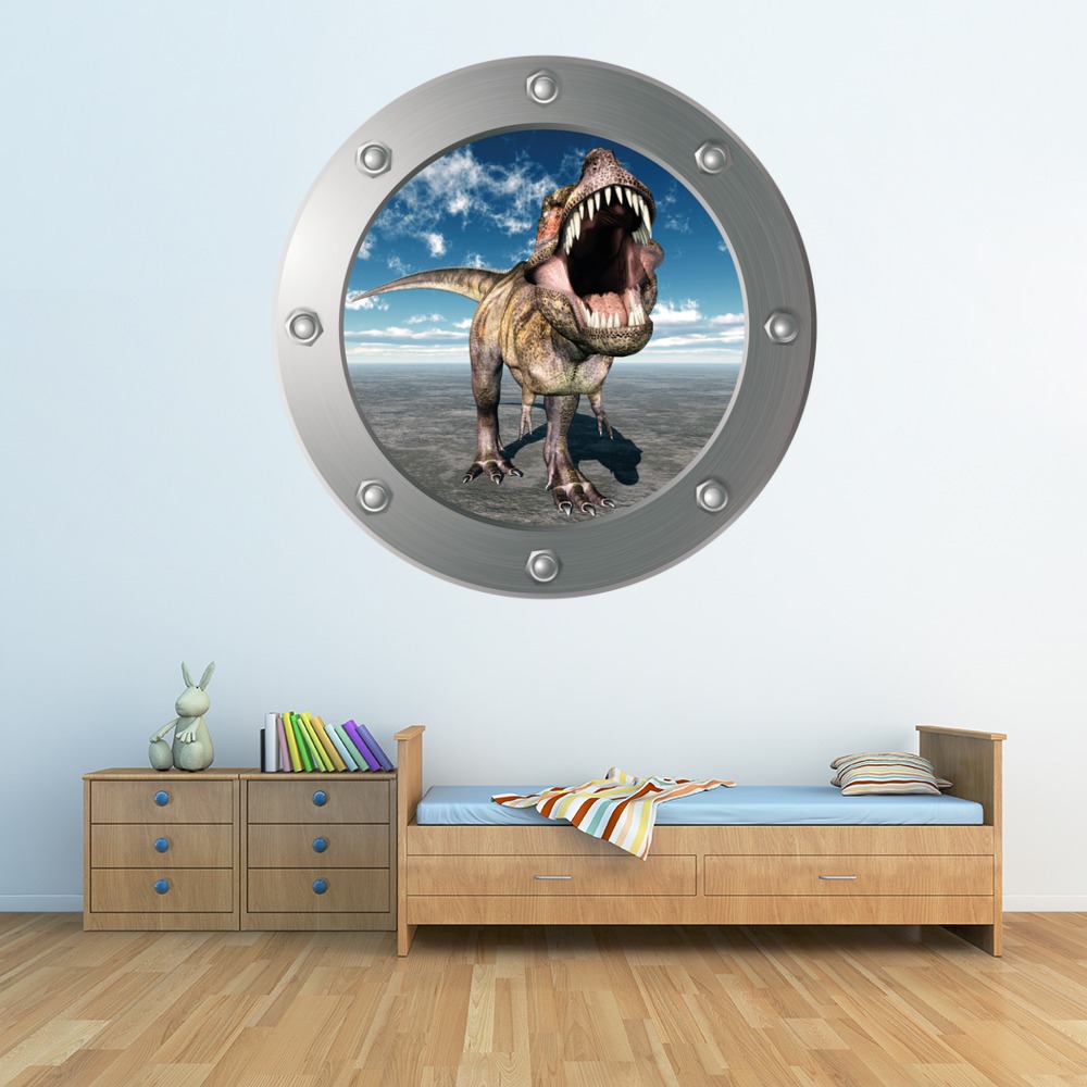 T-Rex Roar Porthole Wall Sticker