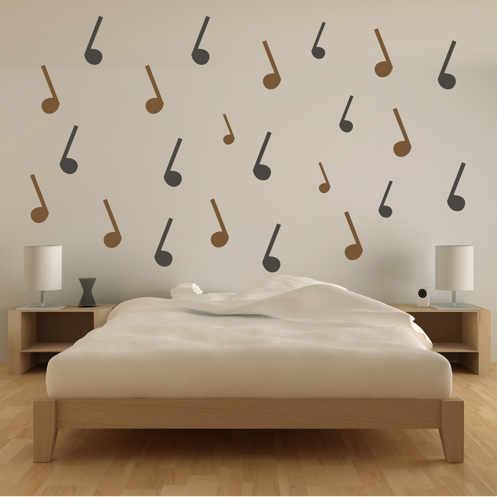 Crotchet Musical Notes Wall Sticker Pack