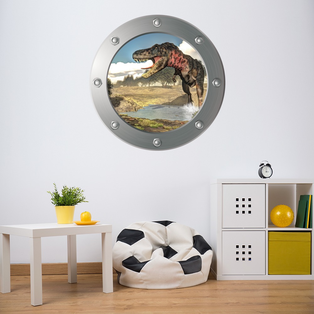 Tarbosaurus Dinosaur Porthole Wall Sticker
