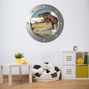 Tarbosaurus Dinosaur Porthole Wall Sticker