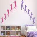 Female Basketball Player Sports Wall Sticker Pack