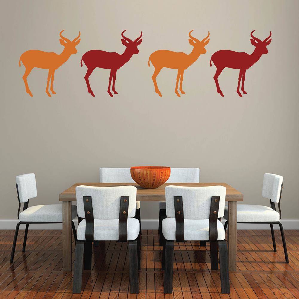 Gazelle Deer Wild Animals Wall Sticker Pack