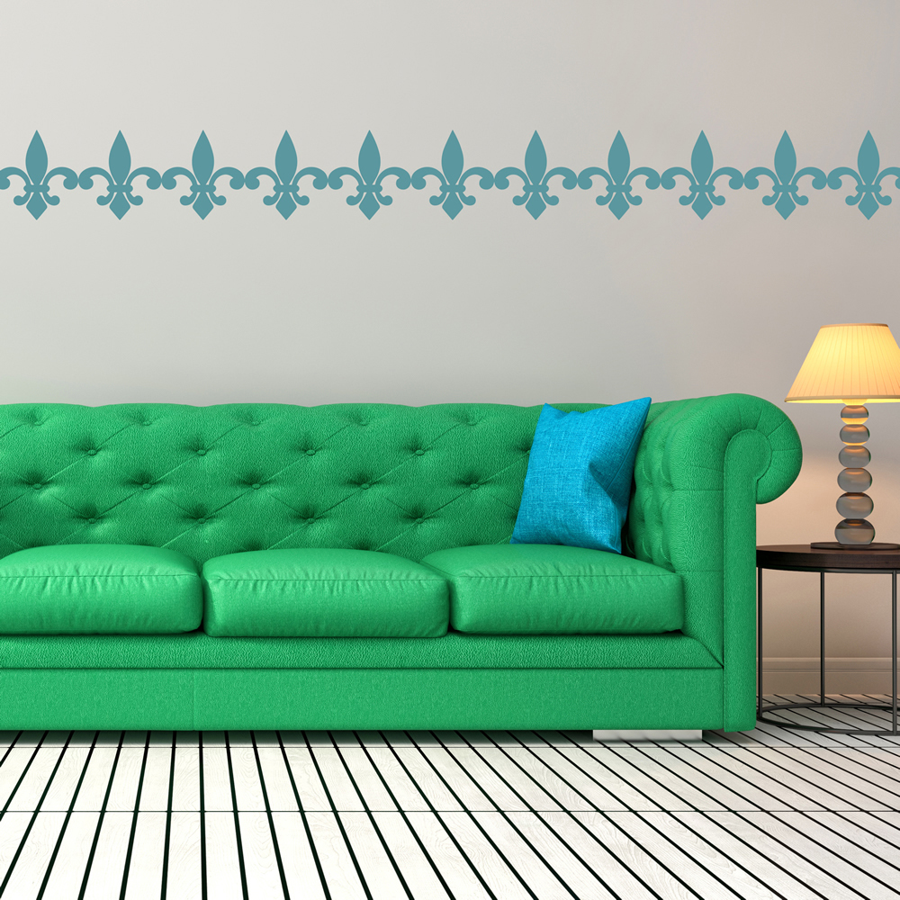 Fleur De Lis Tile Decorative Flower Wall Sticker Pack