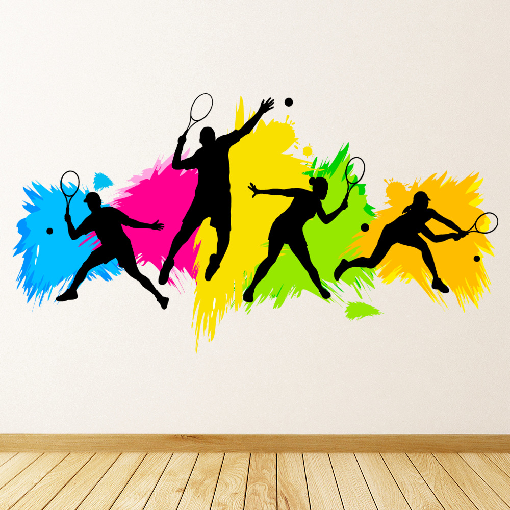 Tennis Game Colourful Wall Sticker
