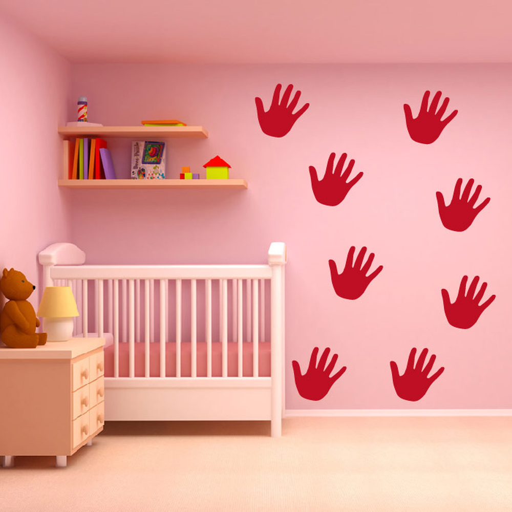 Hand Print School Nursery Wall Sticker Pack