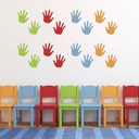 Hand Print Pairs Kids Classroom Wall Sticker Pack