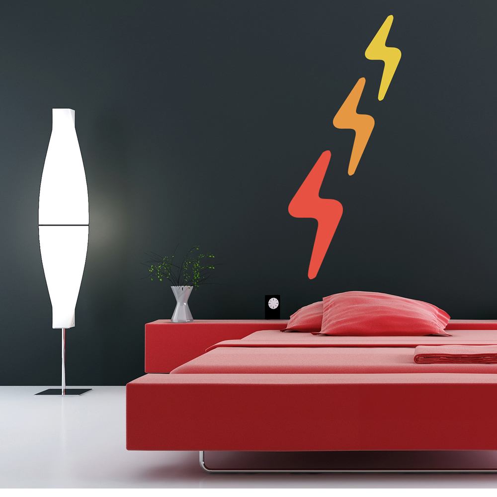 Lightning Strike Weather Wall Sticker Pack