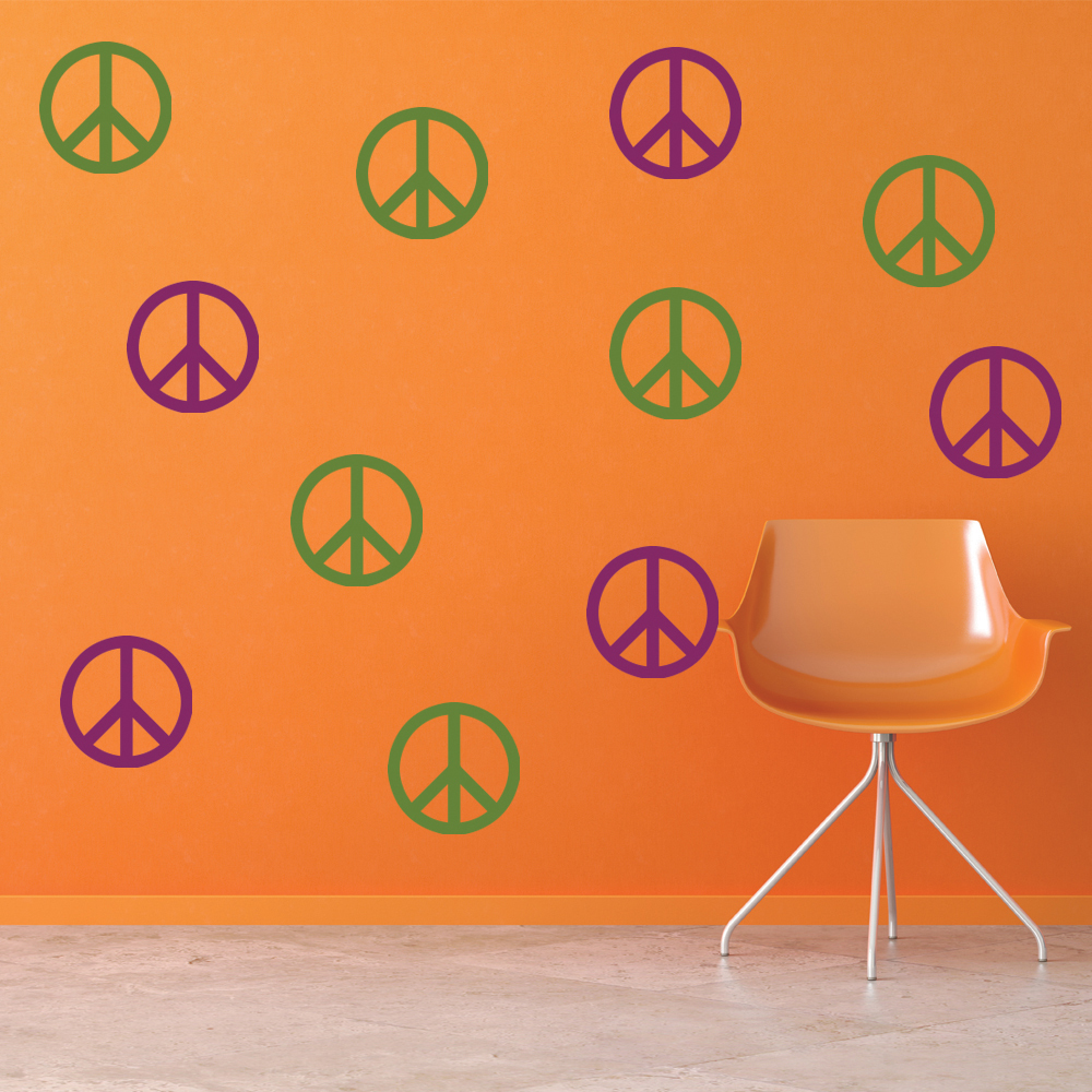 Peace Sign Religious Wall Sticker Pack