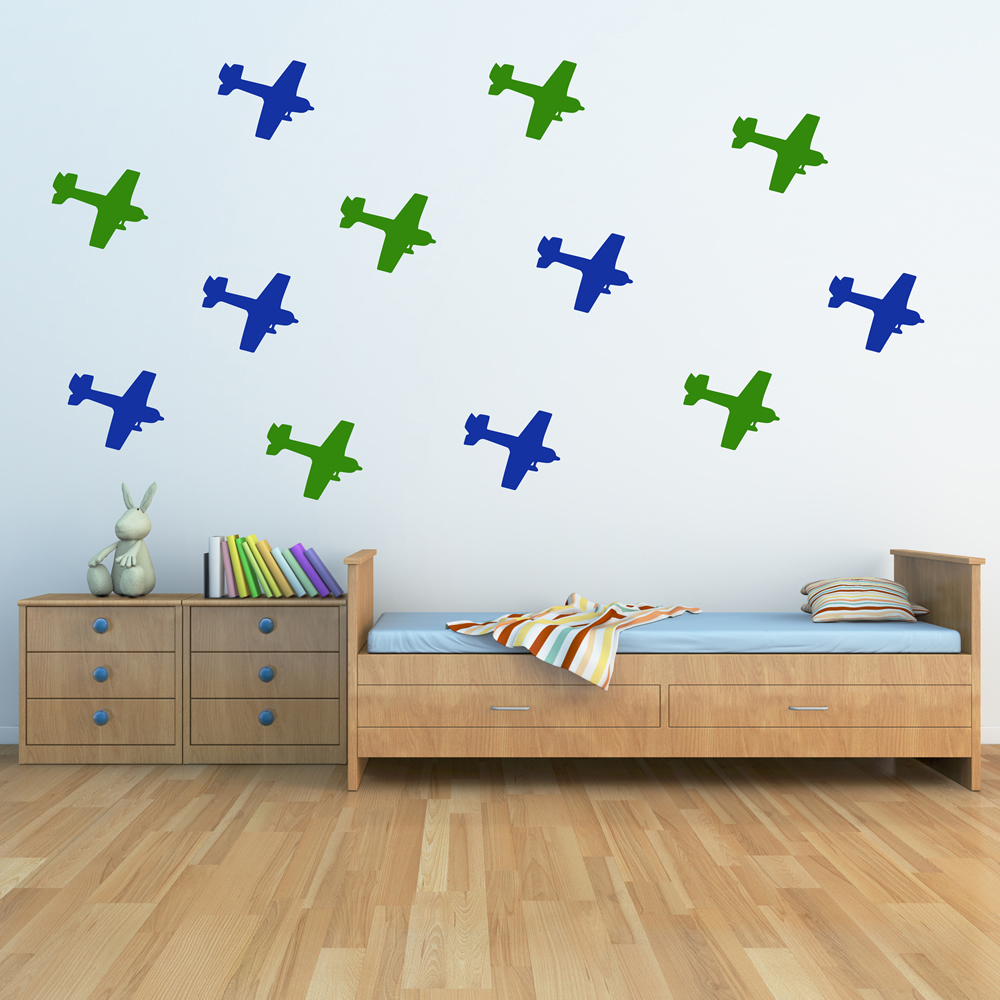 Propeller Plane Aeroplane Wall Sticker Pack