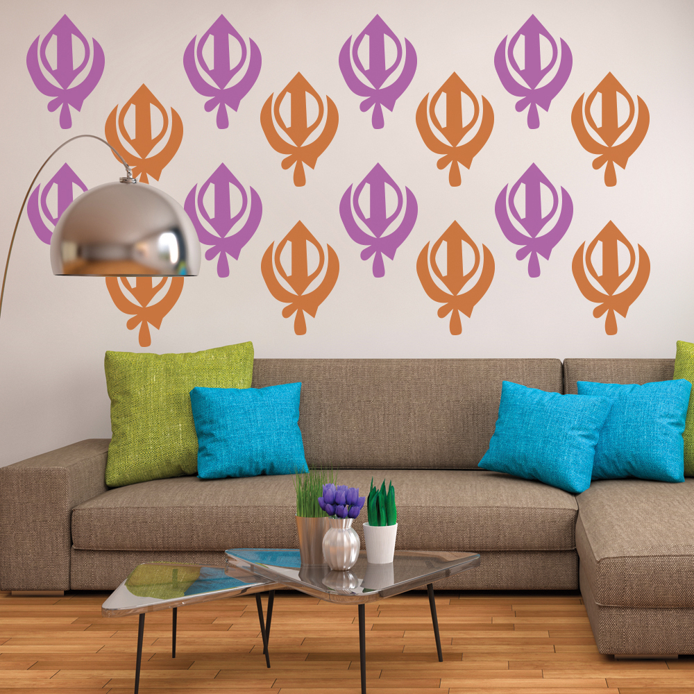 Sikh Emblem Religious Wall Sticker Pack