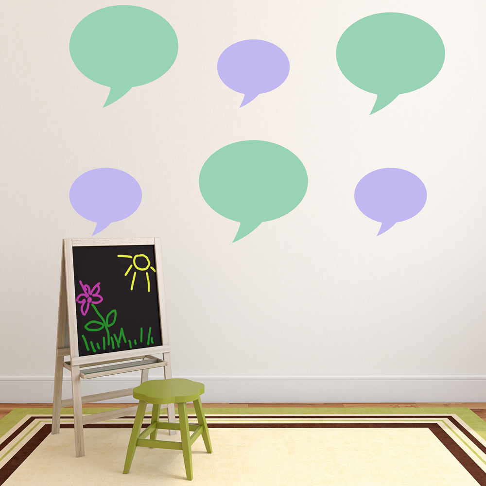 Speech Bubble Circular Shape Wall Sticker Pack