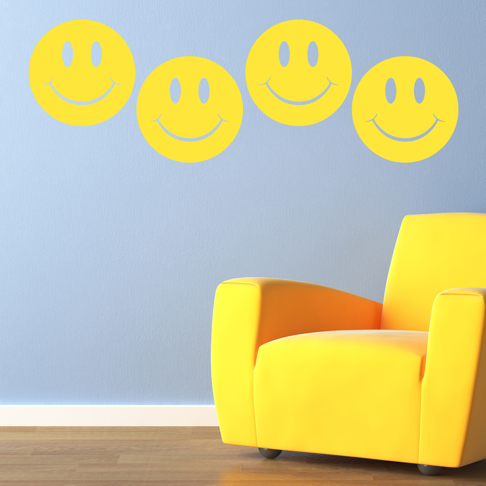 Smiley Face School Nursery Wall Sticker Pack