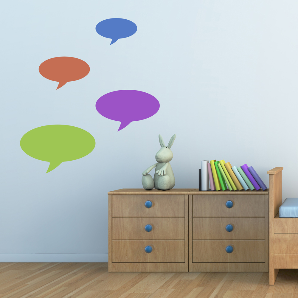 Speech Bubble Oval Shape Wall Sticker Pack