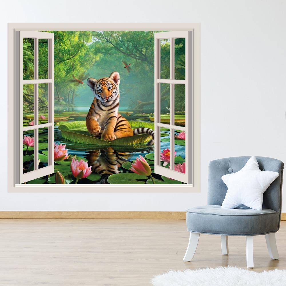 Tiger Cub 3D Window Wall Sticker