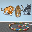 Tiger Leopard Wolf Wild Animals Wall Sticker