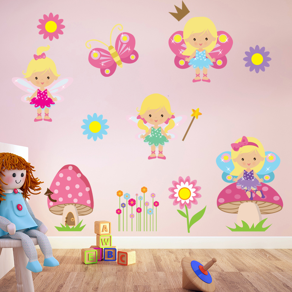 Toadstool Fairy Wall Sticker Set