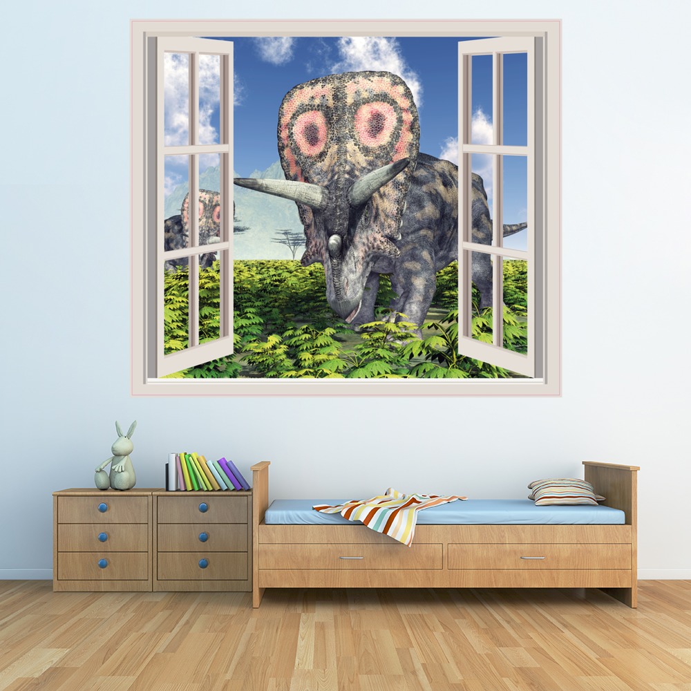 Torosaurus Dinosaur 3D Window Wall Sticker