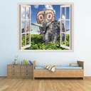 Torosaurus Dinosaur 3D Window Wall Sticker