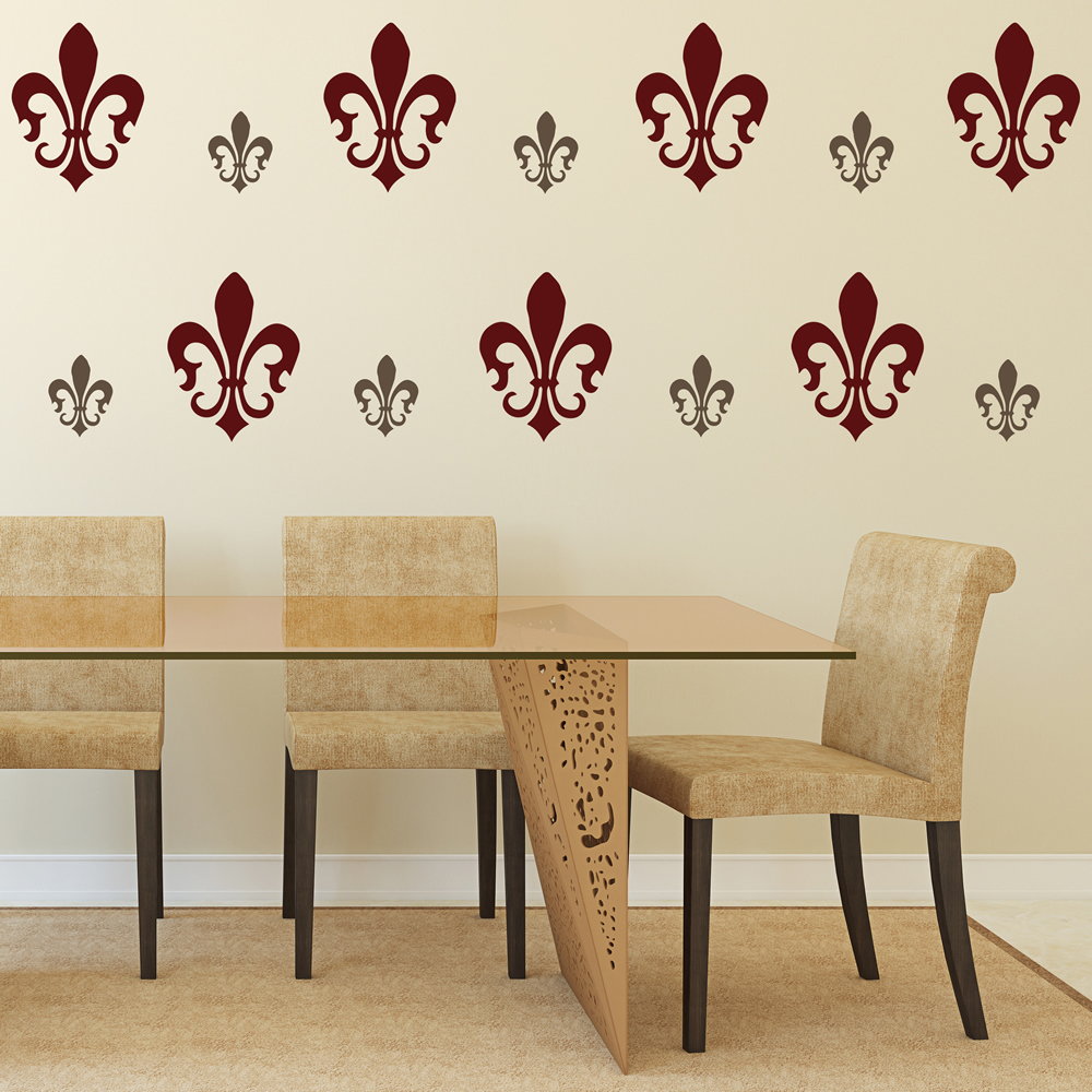 Fleur De Lis Tile Decorative Floral Wall Sticker Pack
