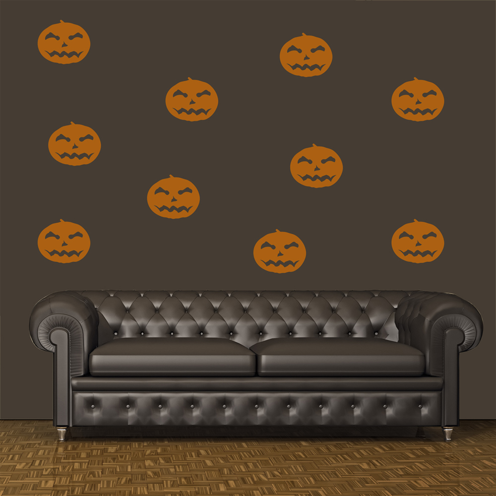 Scary Pumpkin Halloween Wall Sticker