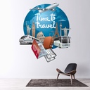 Transport Travel Train Plane Bus Wall Sticker