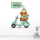 Travel Scooter Love Adventure Wall Sticker