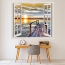 Tranquil Lake Sunset 3D Window Wall Sticker
