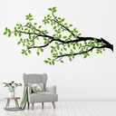 Tree Branch Green Leaves Wall Sticker