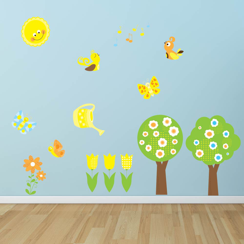 Trees, Butterflies & Flower Wall Sticker Set