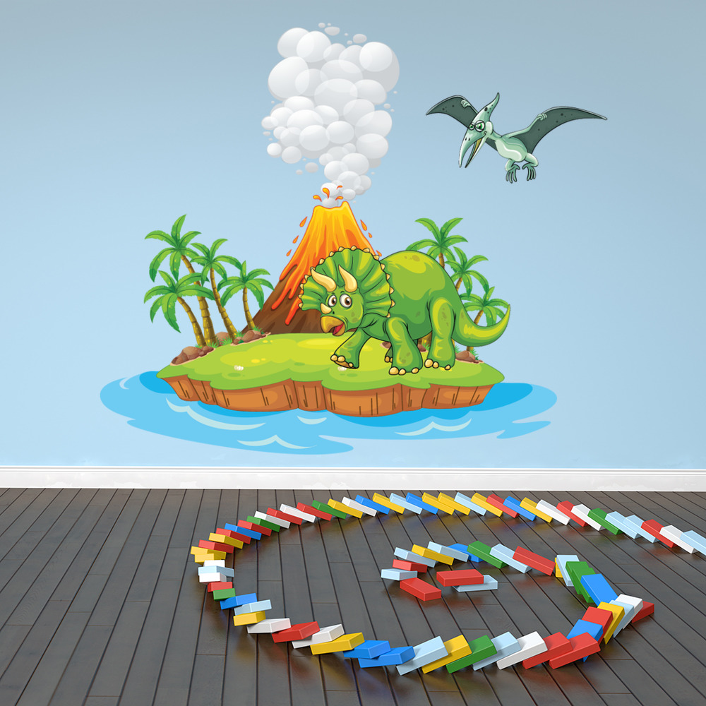 Triceratops Dinosaur Island Wall Sticker