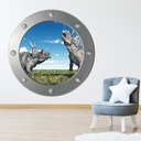 Triceratops Porthole Wall Sticker