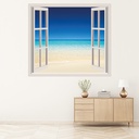 Tropical Beach Paradise 3D Window Wall Sticker