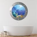 Tropical Coral Reef Porthole Wall Sticker
