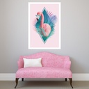 Tropical Flamingo  Leaves Wall Sticker by Robert Farakas