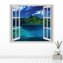 Tropical Island 3D Window Wall Sticker