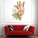 Tropical Leaf Giraffe Portrait Wall Sticker