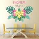Tropical Paradise Summer Flowers Wall Sticker