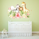 Tropical Safari Animals Childrens Nursery Wall Sticker