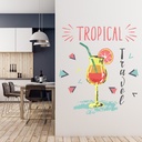 Tropical Travel Cocktail Drink Wall Sticker