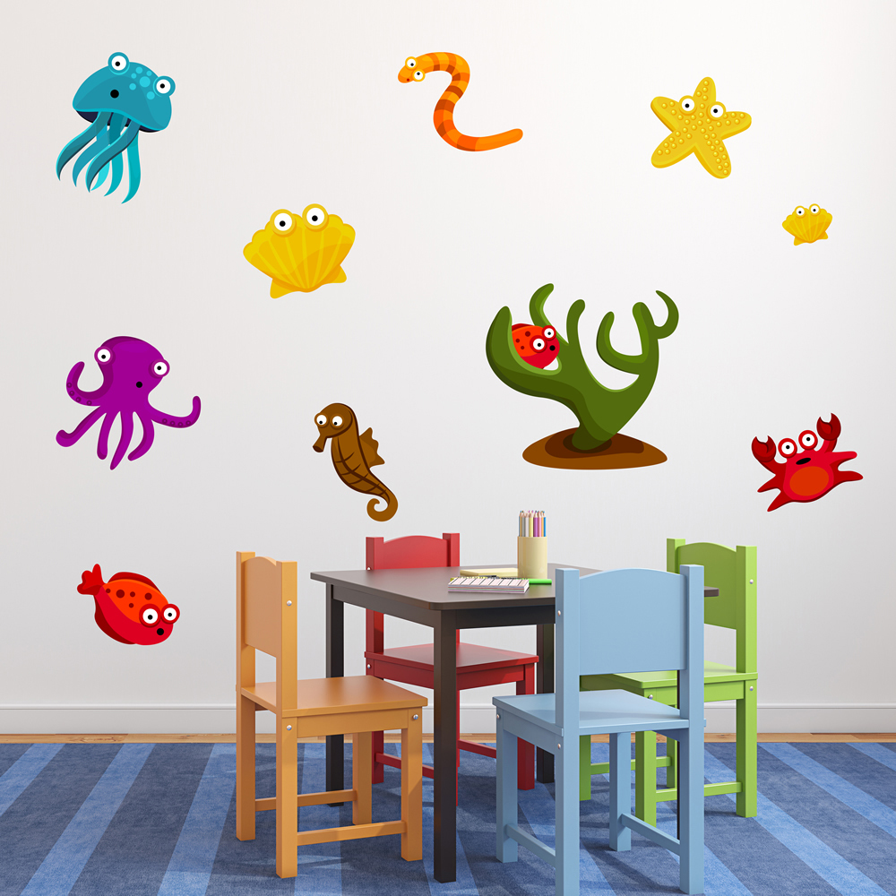 Under The Sea Animals Wall Sticker Set