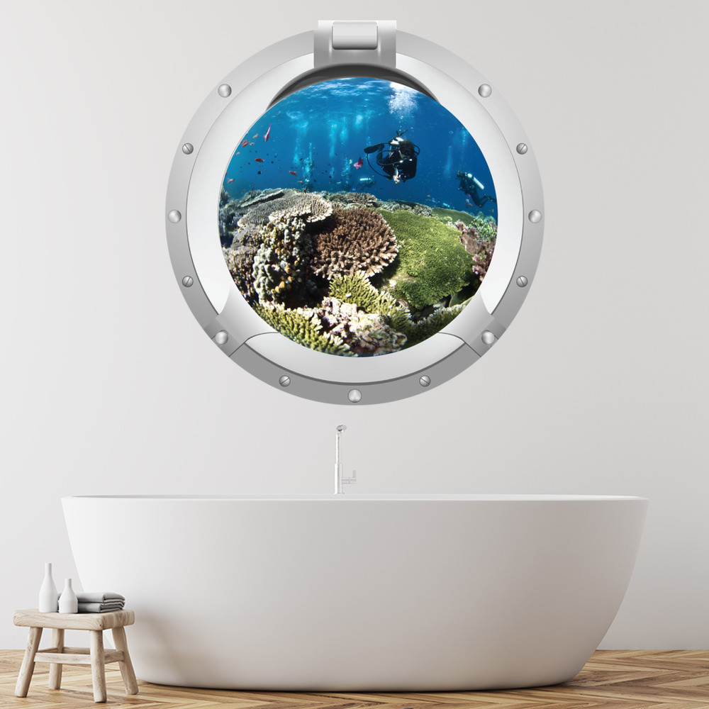 Under The Sea Porthole 3D Wall Sticker