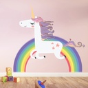 Unicorn On Rainbow Wall Sticker - Mod2